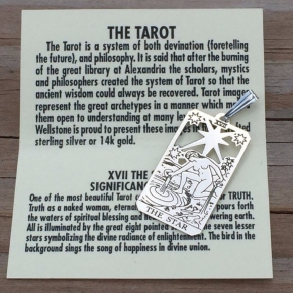 Star Tarot Card Pendant Sterling Silver small - Picture 7 of 8
